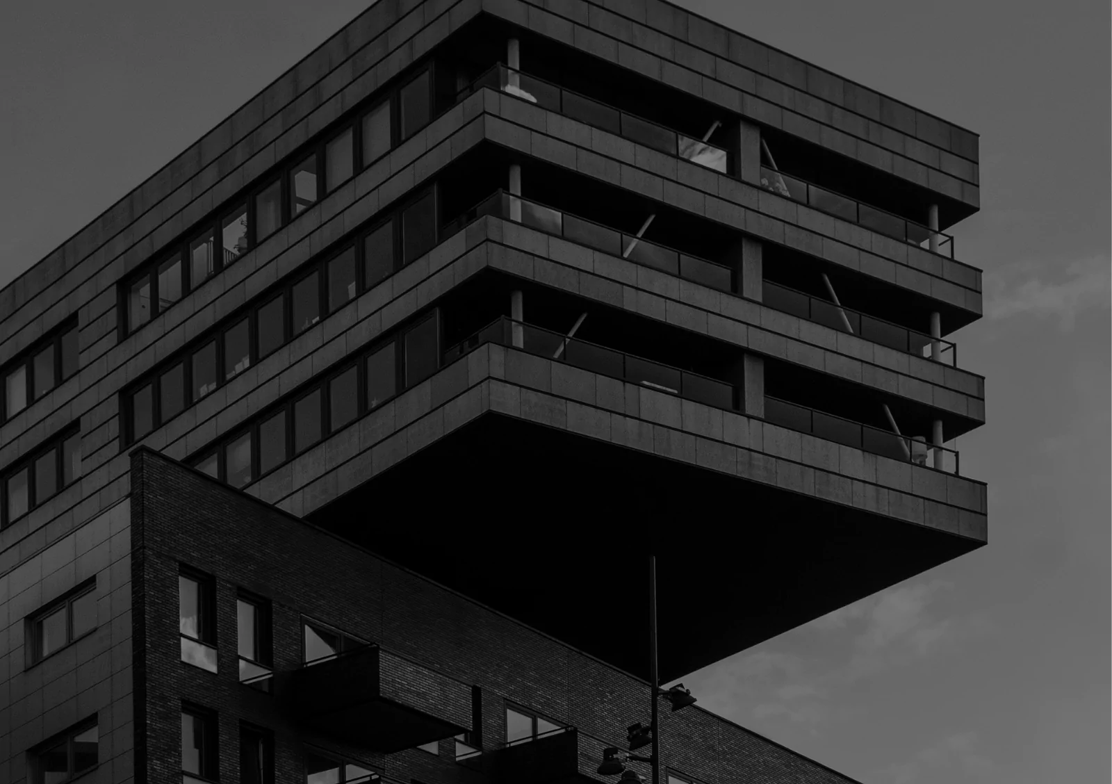 Modern commercial building with distinctive architecture showcasing professional construction and estimating services.